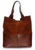 Kožené kabelka shopper bag Genuine Leather hnedá 605